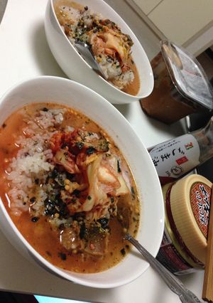 【簡単美味しい】味噌キムチ茶漬け♪-レシピのメイン写真
