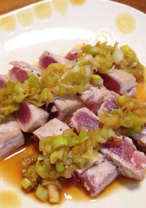 超簡単！お酢ねきだれの鮪ステーキ-レシピのメイン写真