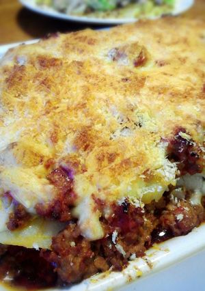 じゃがいもと、ミ−トの重ね焼き♪-レシピのメイン写真