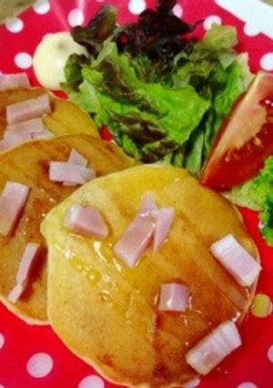 ふわふわ♡ベーコンチーズお食事パンケーキ-レシピのメイン写真
