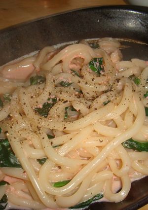 牛乳de明太クリームうどん-レシピのメイン写真