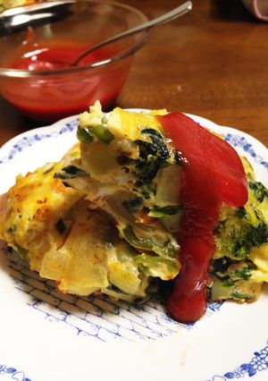 残り野菜で！！スパニッシュオムレツ-レシピのメイン写真