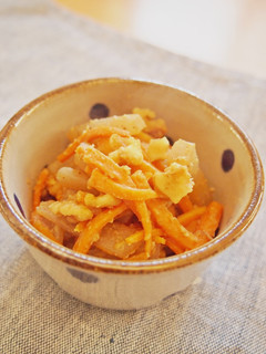 にんじんとこんにゃくの胡桃味噌きんぴら-レシピのメイン写真