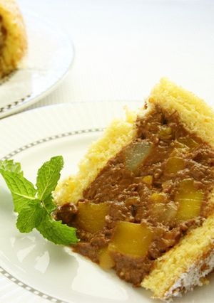 桃とマンゴーのチョコズコット【天狗缶詰】-レシピのメイン写真