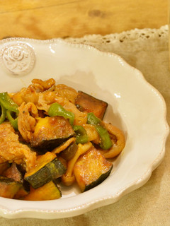 簡単☆豚肉と南瓜のごちそう洋風炒め-レシピのメイン写真