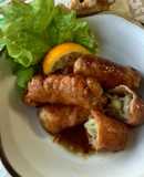 豚肉とベーコンのねぎ巻き！柚子こしょう味
