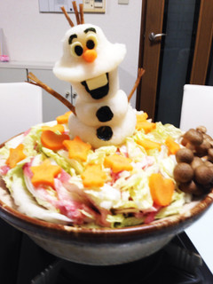 大根おろしアートでオラフ鍋-レシピのメイン写真
