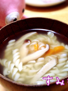 マカロニクルルで離乳食完了期スープ♪-レシピのメイン写真