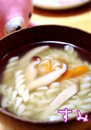 マカロニクルルで離乳食完了期スープ♪-レシピのメイン写真