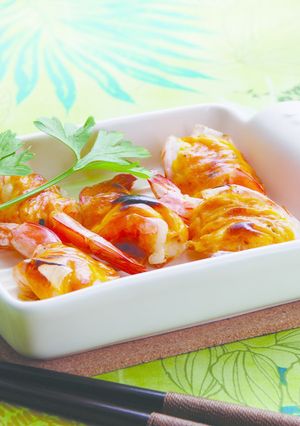 魚焼きグリルで☆エビの黄身マヨ焼き-レシピのメイン写真