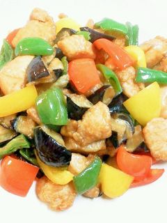 大好きな唐揚げ♡カラフル夏野菜の甘酢炒め-レシピのメイン写真