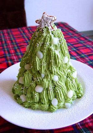 クリスマスケーキ☆抹茶クリームで簡単デコ-レシピのメイン写真