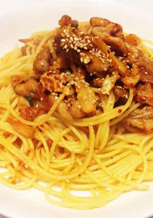 豚キムチパスタ-レシピのメイン写真