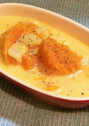 鶴首かぼちゃと白菜のクリームチーズスープ-レシピのメイン写真