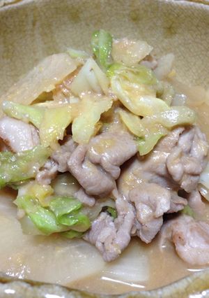 大根キャベツ豚肉の生姜みそ炒め-レシピのメイン写真