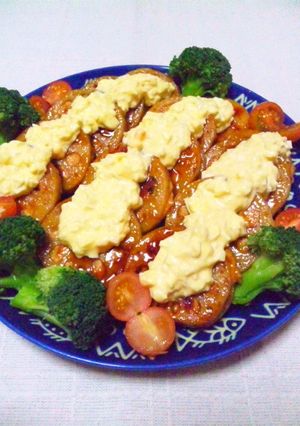 レンコンと鶏挽肉の挟み焼〜チキン南蛮風♪-レシピのメイン写真