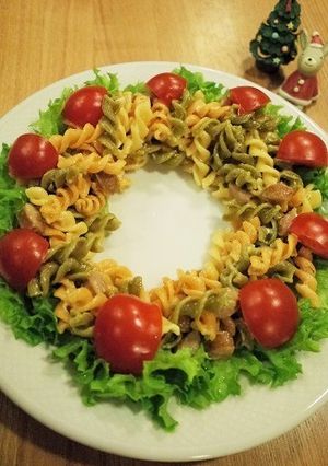 クリスマスリース☆マカロニサラダ-レシピのメイン写真