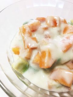 簡単、柿とアボカドのヨーグルトサラダ-レシピのメイン写真