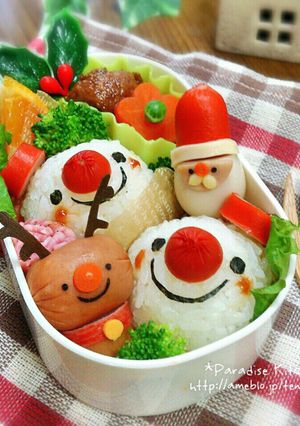 キャラ弁＊簡単♪クリスマス雪だるま弁当-レシピのメイン写真