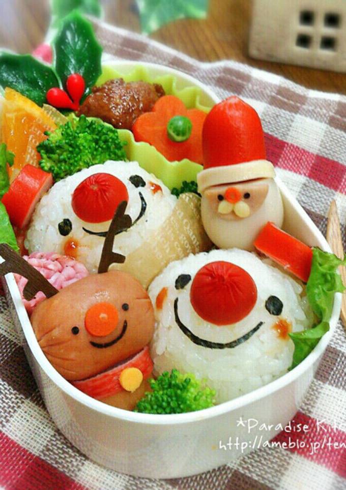 キャラ弁＊簡単♪クリスマス雪だるま弁当-レシピのメイン写真