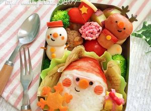 キャラ弁＊簡単♪クリスマスサンタ弁当-レシピのメイン写真