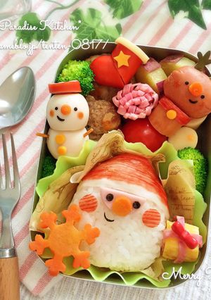 キャラ弁＊簡単♪クリスマスサンタ弁当-レシピのメイン写真
