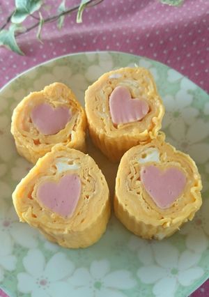 キャラ弁お弁当に★魚ニソのハートの卵焼き-レシピのメイン写真