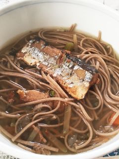 さんま蒲焼き缶蕎麦★小鍋1個で-レシピのメイン写真