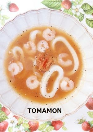 時短簡単✿とまモンスープエビとイカ✿-レシピのメイン写真