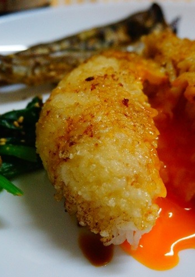 揚げおにぎりの卵かけご飯-レシピのメイン写真