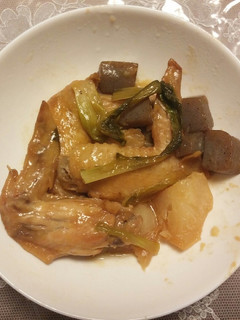 鳥の手羽先、かぶ、こんにゃくの煮物-レシピのメイン写真