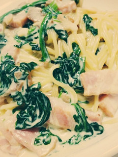 ほうれん草・ベーコンのクリームパスタ-レシピのメイン写真