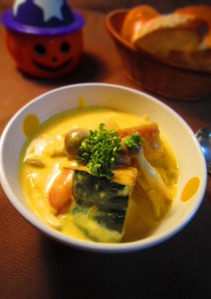 かぼちゃとソーセージのクリーム煮-レシピのメイン写真