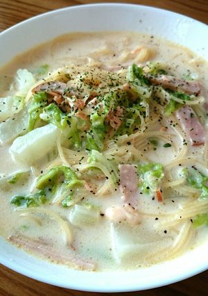 鍋１つで『ミルクスープパスタ』-レシピのメイン写真