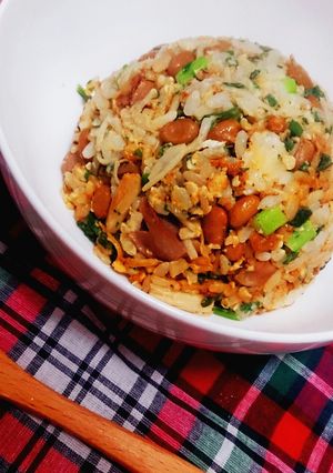 しっかり味の砂肝納豆チャーハン-レシピのメイン写真