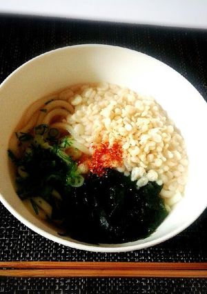 天かすワカメ♪食堂の温かいうどん＊-レシピのメイン写真