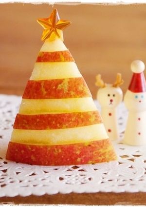 りんごde簡単クリスマスツリー☆キャラ弁-レシピのメイン写真