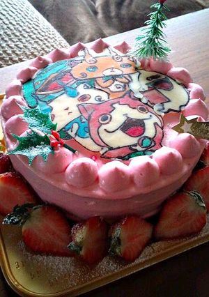 妖怪ウオッチのクリスマスケーキ-レシピのメイン写真