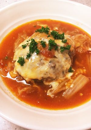 白菜の煮込みハンバーグ-レシピのメイン写真