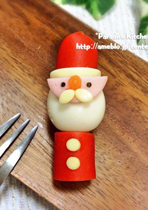 キャラ弁＊簡単♪クリスマスうずらサンタ-レシピのメイン写真