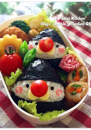 キャラ弁＊簡単♪クリスマスブラックサンタ-レシピのメイン写真