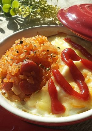 5分で朝食♡チーズがトロリのオムココット-レシピのメイン写真