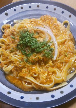1236：蟹缶で作るチリクラブパスタ-レシピのメイン写真