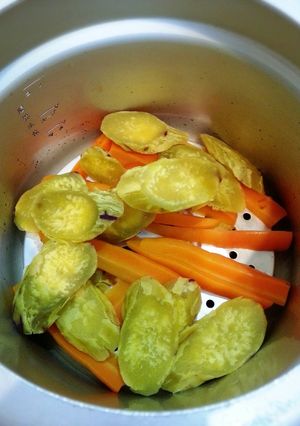圧力鍋で簡単な野菜蒸し。離乳食に。-レシピのメイン写真