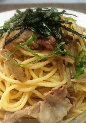 ごぼう豚肉きのこの簡単♪和風パスタ-レシピのメイン写真