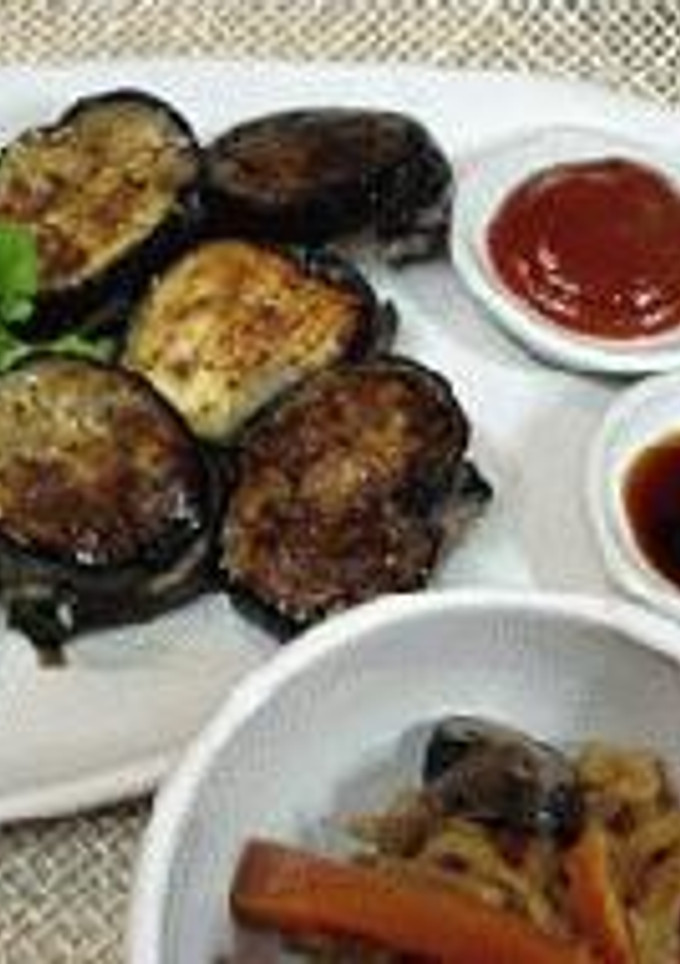 茄子の挽肉はさみ焼き-レシピのメイン写真
