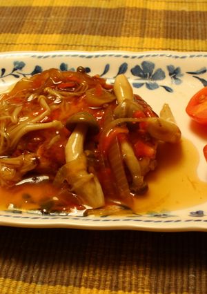 お豆腐ハンバーグきのこソース-レシピのメイン写真