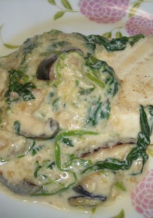 かじきの野菜たっぷりクリームソースがけ-レシピのメイン写真