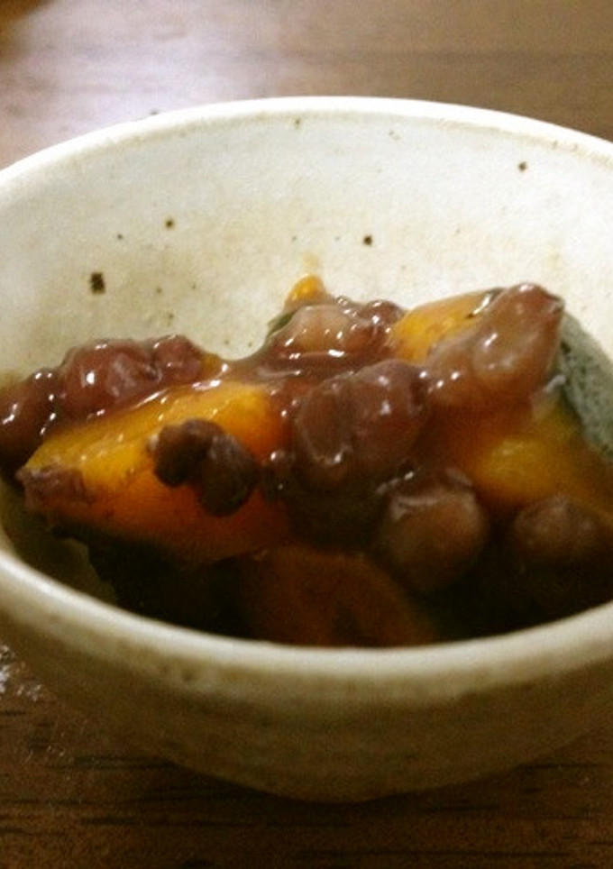 かぼちゃと小豆缶をチンして冬至かぼちゃ-レシピのメイン写真
