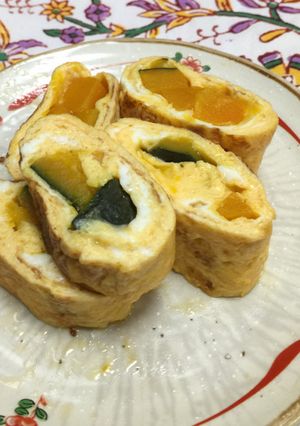 煮つけカボチャの卵焼き-レシピのメイン写真